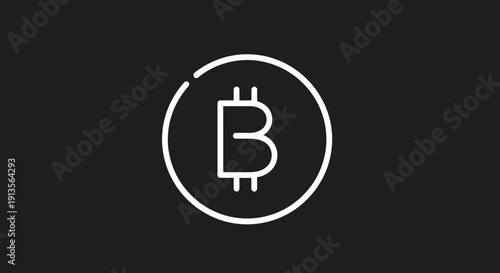 Bitcoin Cryptocurrency Digital Currency Symbol Icon.