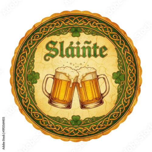 Slainte Irish beer mugs and celtic knot design