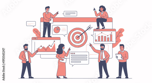 Business Team Collaborating on Strategy and Data Analysis.