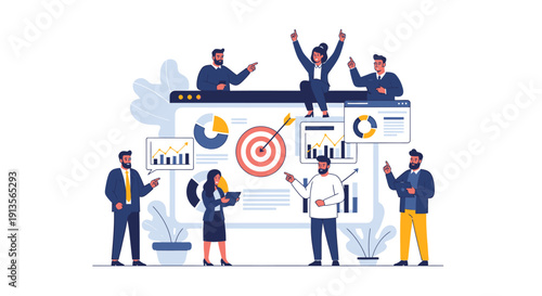 Business Team Collaborating on Successful Project Strategy.