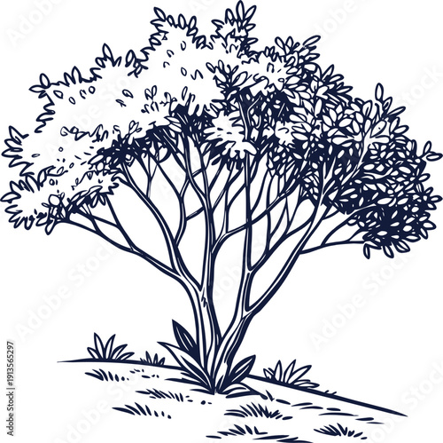 bush icon outline vector icon