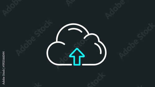 Cloud Upload Icon Symbolizing Data Transfer and Storage.