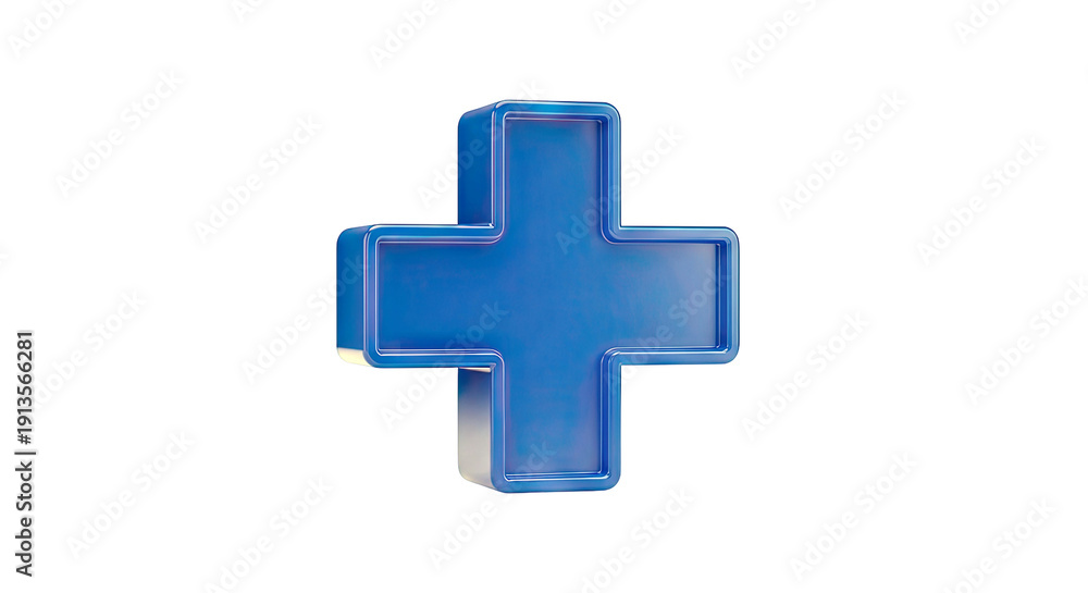 Obraz premium 3D Blue Medical Cross Symbol