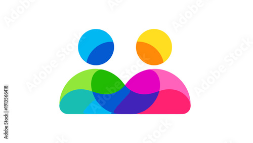 Colorful Abstract Human Figures Representing Connection and Diversity.