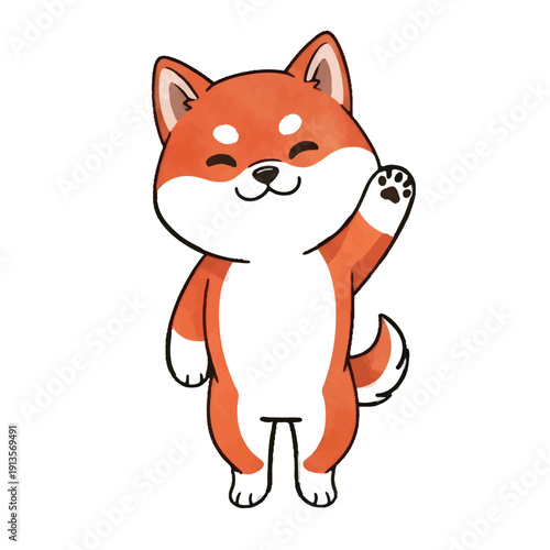 Cute cartoon fox illustration with fun furry tail and playful character design