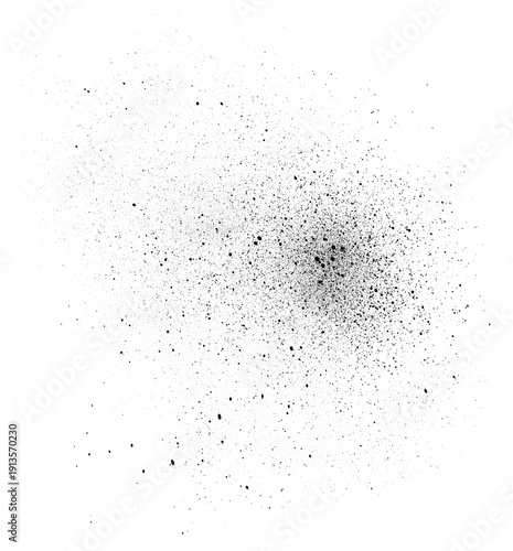 Black Spray Paint Texture Collection Isolated on White Background