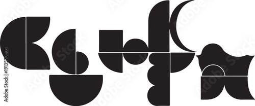 Geometric shapes in black and white abstract design pattern