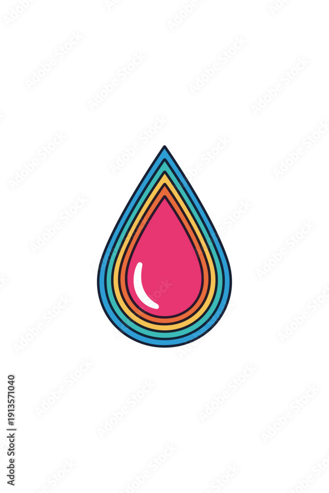 Obraz premium Colorful water drop graphic on black background