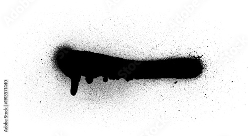 Black Spray Paint Texture Collection Isolated on White Background