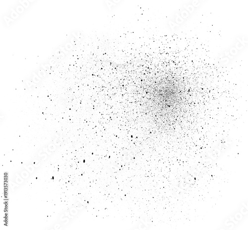 Black Spray Paint Texture Collection Isolated on White Background