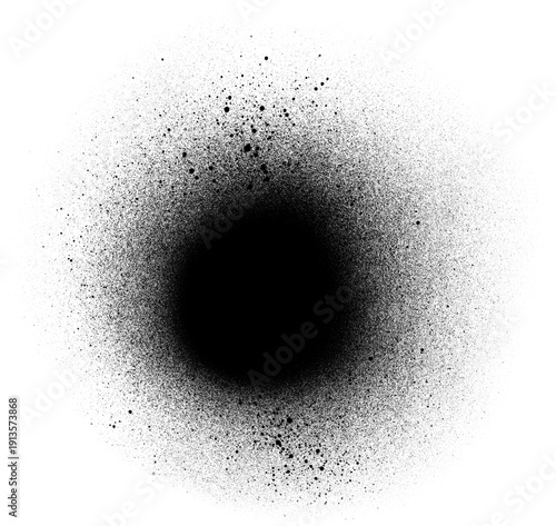 Black Spray Paint Texture Collection Isolated on White Background
