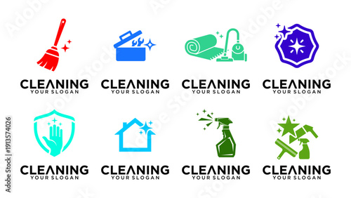 Hygiene and House Care Logo Set for Service Businesses