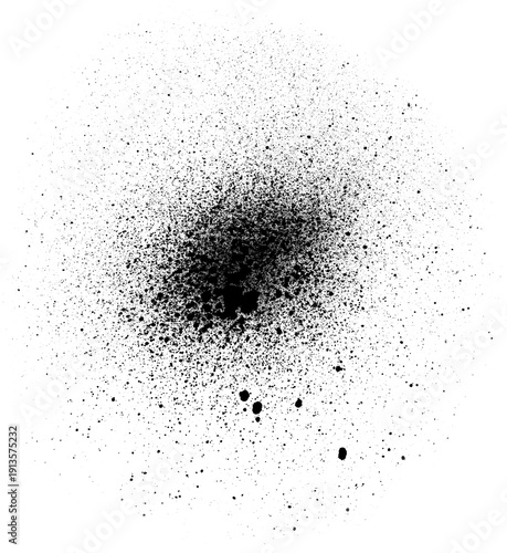 Tableau sur toile Black Spray Paint Texture Collection Isolated on White Background