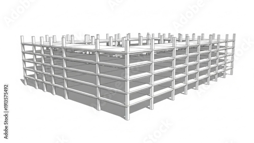 Modern building scaffolding structure for construction and industrial projects