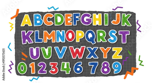 Colorful Chalkboard and Numbers for Education, Design, and Learning Fun