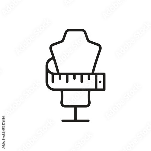 Fashion Tailoring Dress Form Icon Vector Outline Art