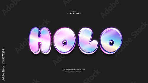 Holo editable text effect surrealism text style