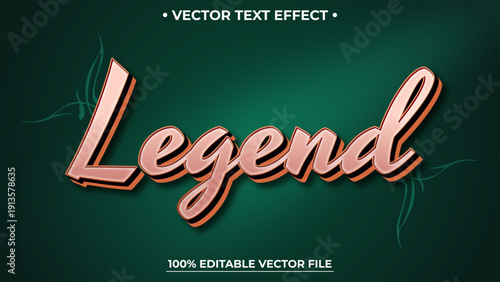 Classic Legend Retro vintage text effect editable template