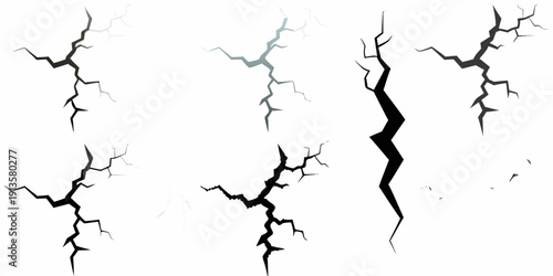 Cracked surface with varying fracture patterns and darkness levels