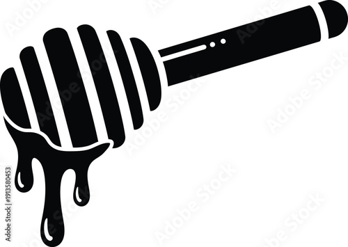 Honey dipper with dripping honey