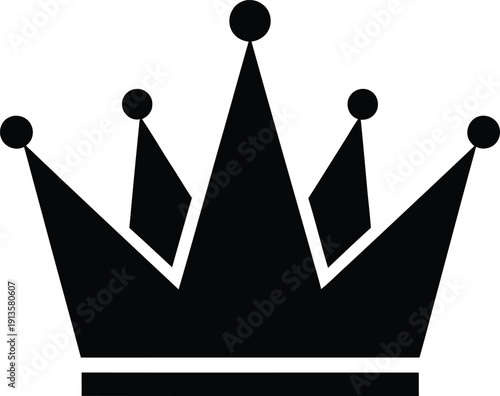 A black crown icon on a white background