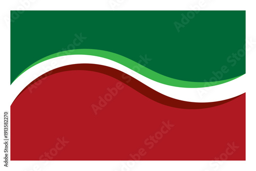 Mexico flag on Waving ribbon. Template for independence day