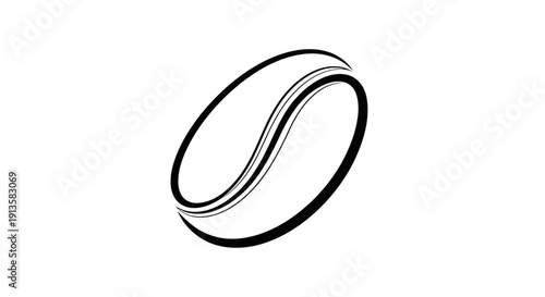 Minimalist coffee bean logo icon, simple line art, black and white