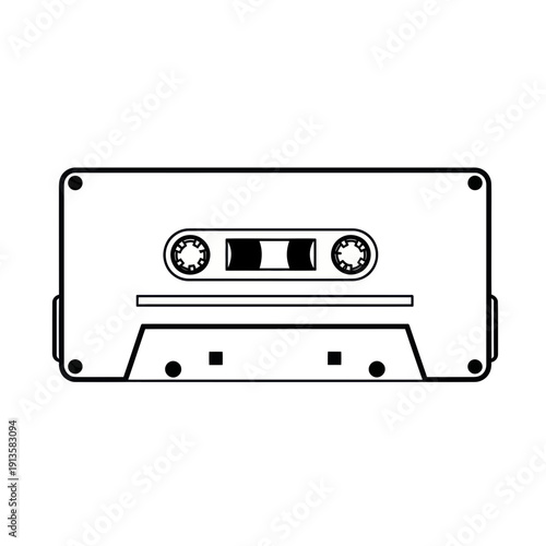 Retro Cassette Tape Icon - Vintage Audio Recording Technology