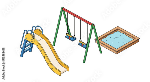 playground equipment for kids swing set with slide.
