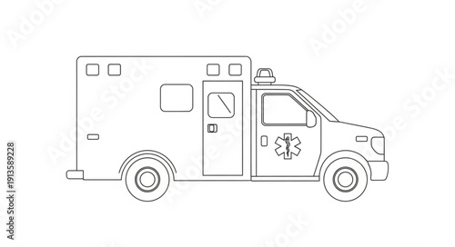 Ambulance vehicle emergency medical services transport illustration.