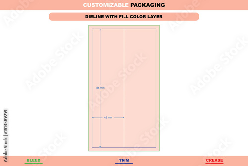 Stick sachet packaging template 3 side sealed sachet dieline with editable vector die line printable folding flexible packaging trendy layout professional design