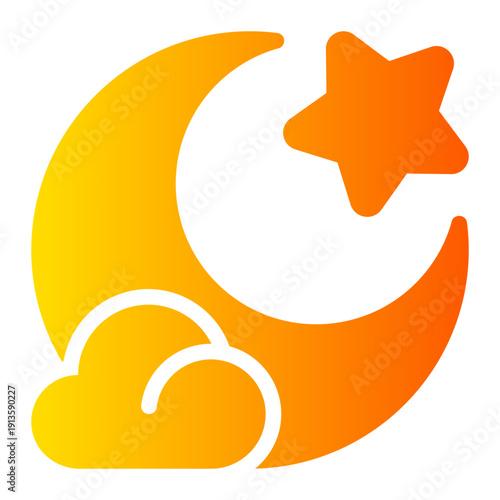 star and crescent gradient icon