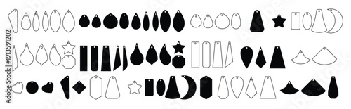 earrings icon vector set teardrop earrings illustration