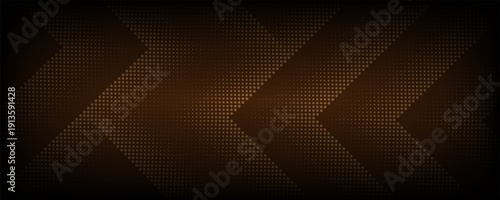 Brown 3D techno abstract background with overlapping layers in dark space decorated with glowing dots. Modern graphic design element concept in dotted line style for banner, flyer, card,