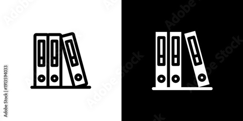 Binder icon concept with flat Black White Background. Vector illustration.