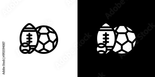 Sports icon concept with flat Black White Background. Vector illustration.