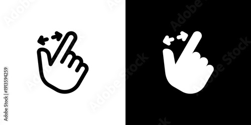 Zoom In icon concept with flat Black White Background. Vector illustration.