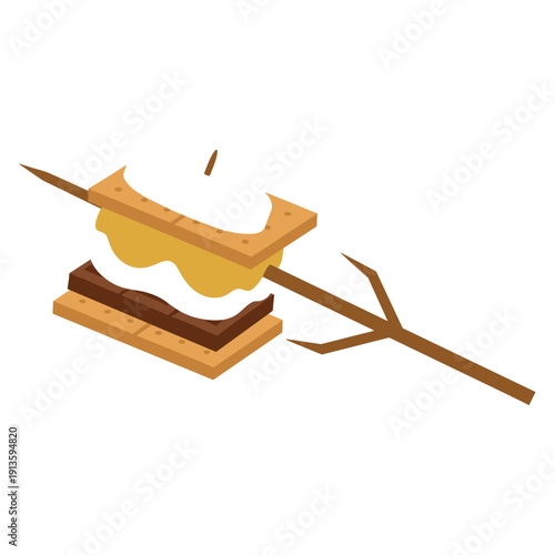 Delicious smores treat with toasted marshmallow and chocolate