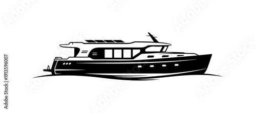 Modern Luxury Yacht Vector Illustration