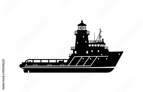 Modern Passenger Ferry Vector Illustration