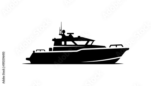 Modern Military Patrol Boat Vector Illustration