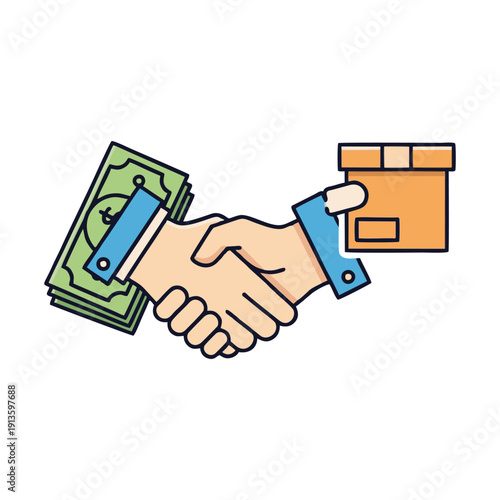 Businessman hand holding a credit card representing a successful finance deal and professional partnership agreement concept illustration