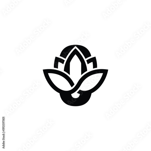 Illustration of a stylized lotus flower  symbolizing spiritual growth and harmony