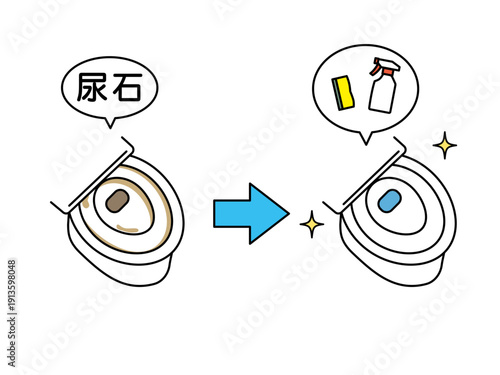 トイレ掃除のイラスト
