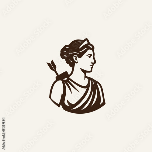 Artemis Archer Olympian Goddess Logo