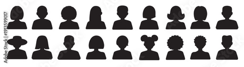 profile avatar and user icon silhouettes for web and app design