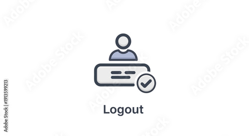 Logout Icon User Profile Account Button.