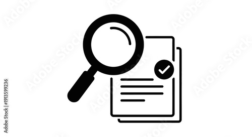 Magnifying glass on a document.