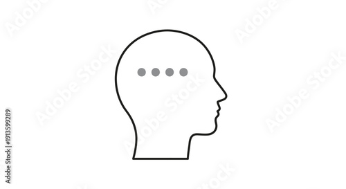 Human Head Profile with Dots.