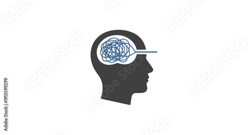 Human head with brain exposed side.